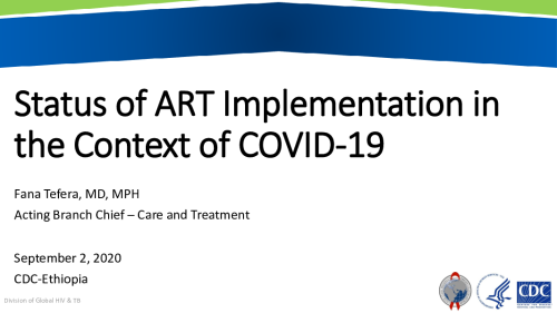 CDC PEPFAR ART Programmes in the context of COVID-19 webinar series ...